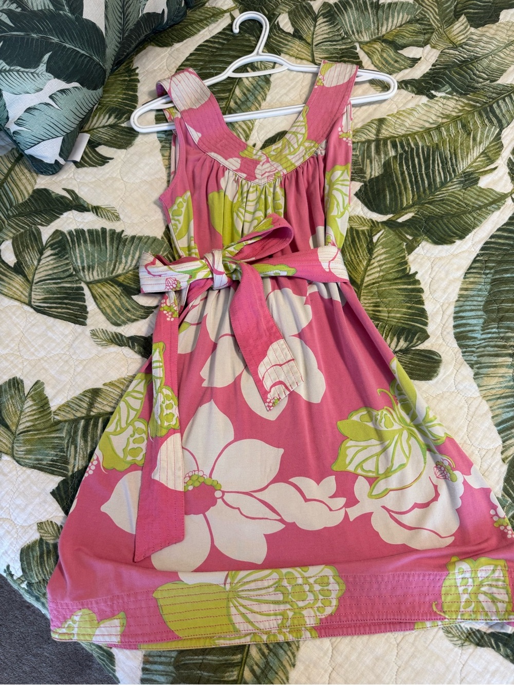 Lilly Pulitzer Pink Floral Tie-Waist Sundress